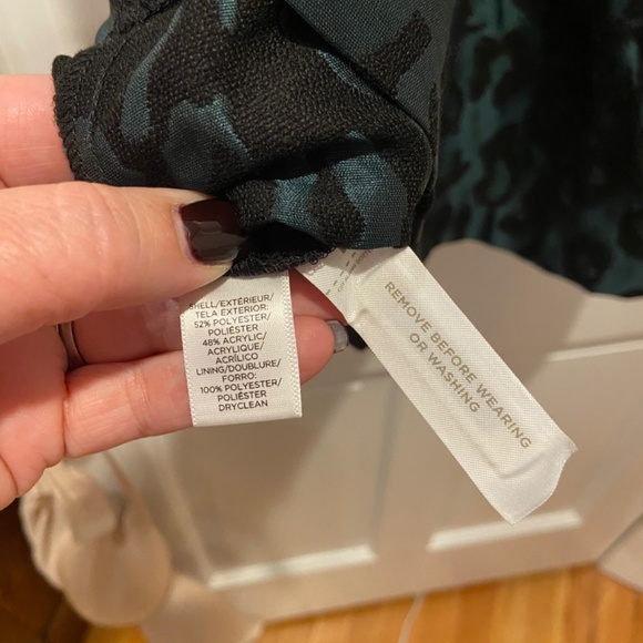 LOFT Fit & Flare Mini Green & Black Leopard Print Dress - Size 10 - Picture 11 of 11